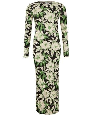Loewe Floral Print Tube Dress - Green