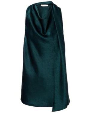 Vince Scarf-Detail Satin Top - Green