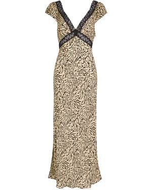 RIXO London Abstract Pattern Long Dress - Metallic
