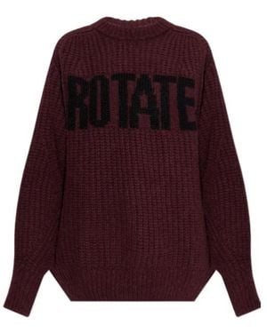 ROTATE BIRGER CHRISTENSEN Logo-Intarsia Chunky-Knit Jumper - Purple