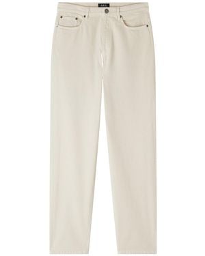 A.P.C. Martin Button Detailed Straight Leg Jeans - White