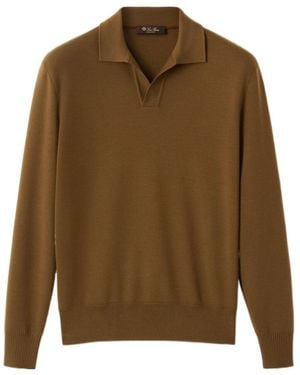 Loro Piana Buttonless Polo-Shirt - Brown