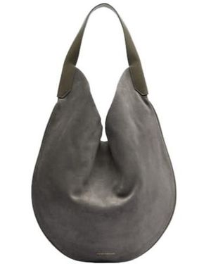 Victoria Beckham Soft Plié Suede Shoulder Bag - Grey