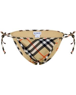 Burberry Plaid Bikini Bottoms - Natural