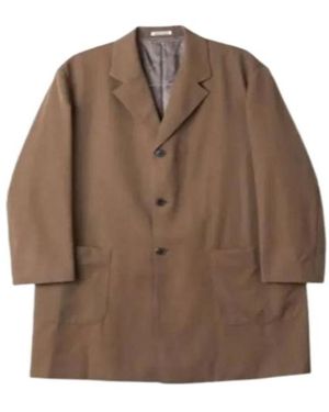 AURALEE Long-Sleeved Wool Coat - Brown