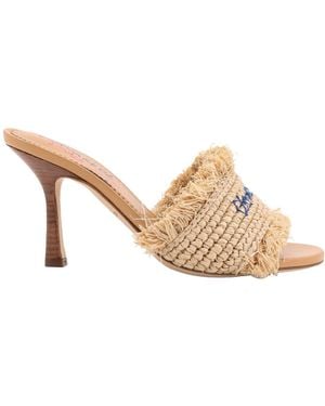 DSquared² Logo Embroidered Heeled Sandals - Natural