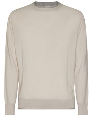 Eleventy Ribbed Trim Jumper - White