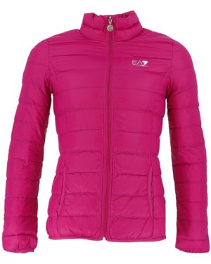 EA7 Logo Quilted Down Jacket - Pink