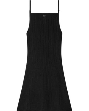 Courreges Short Ribbed Dress - Black