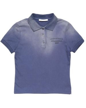 Acne Studios Sprayed Polo T-Shirt - Blue