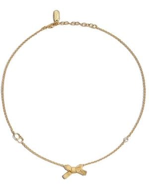 Dior Delicate Bow Necklace - Metallic