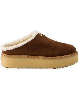 Prada Suede Slippers - Brown