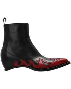 Maison Margiela Heel-Less Western Flames Boots - Brown