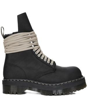 Rick Owens X Dr. Martens Round-Toe Short Boots - Black