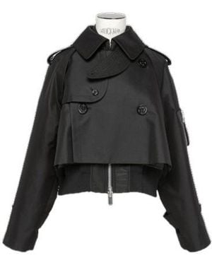 Sacai Layered Cropped Jacket - Black