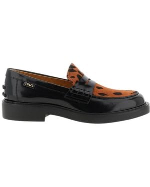 Tod's Animal-Print Gommini Loafers - Black