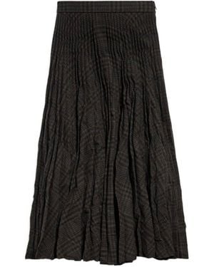 Balenciaga Pleated Midi Skirt - Black