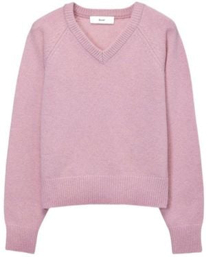 DUNST Soft And Fluffy V-Neck Jumper - Pink