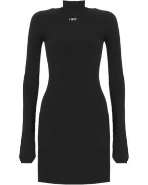 Off-White c/o Virgil Abloh Logo-Print Mini Dress - Black