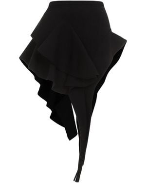 Mugler Asymmetric Knitted Mini Skirt - Black