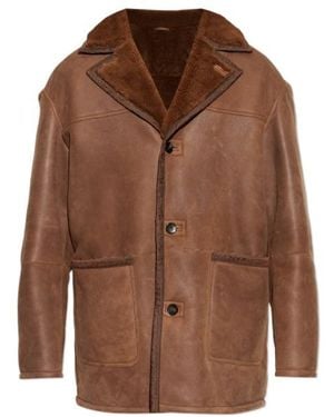 Etro Long-Sleeved Leather Jacket - Brown