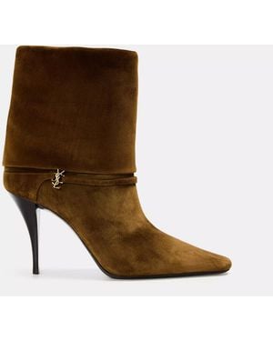 Saint Laurent Niki Booties - Brown