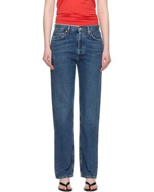 Agolde 90's Pinch Waist Long High Rise Straight Jeans - Blue