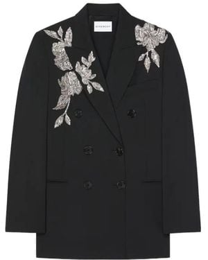 Givenchy Double-Breasted Slashed Jacket - Black