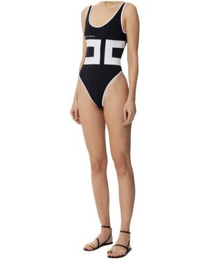 Elisabetta Franchi Contrast-Trim Swimsuit - White
