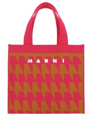 Marni Geometric-Pattern Tote Bag - Red