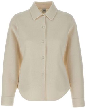 Aspesi Snap-Front Wool Shirt - White