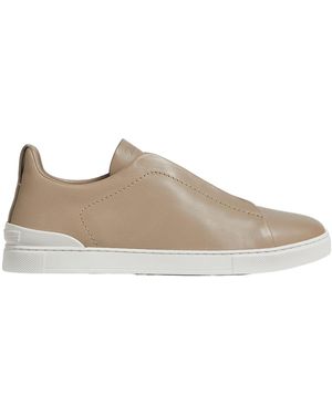 ZEGNA Triple Stitch Secondskin Trainers - Brown