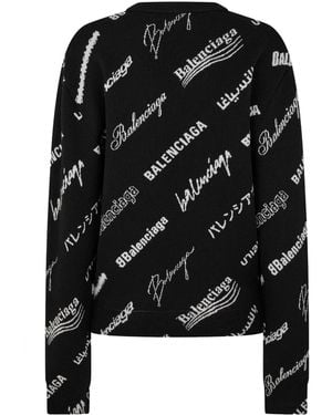 Balenciaga Logomania Crew Jumper - Black