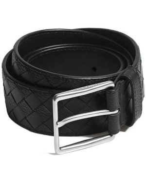 Bottega Veneta Intrecciato Taurillon Belt - Black