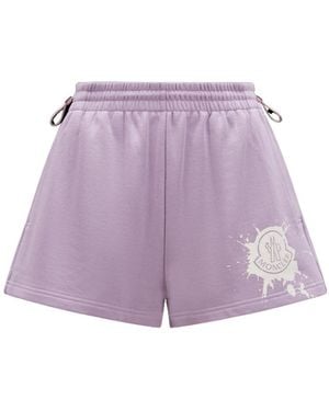 Moncler Logo Shorts - Purple