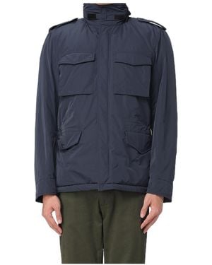 Aspesi Hooded Flap-Pocket Jacket - Blue