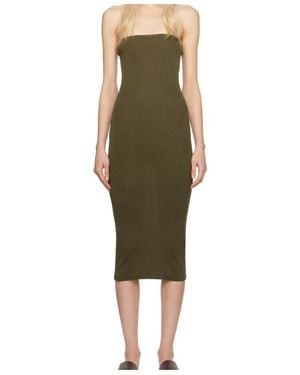 St. Agni Khaki 90S Midi Dress - Green