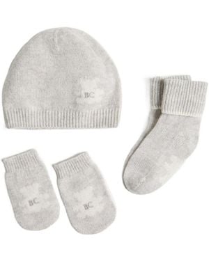 Brunello Cucinelli Logo-Embroidered Teddy-Bear Beanie-Socks Set - White