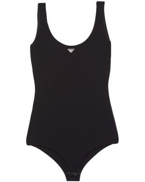 Prada Stretch Jersey Bodysuit - Black