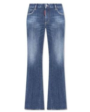 DSquared² Logo Patch Flared Jeans - Blue