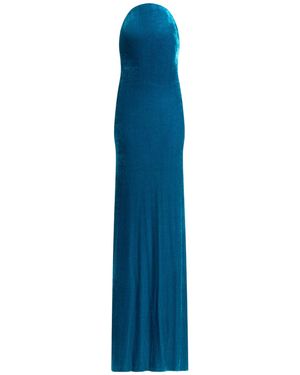 Alaïa Alaïa Sculpture Velvet Dress - Blue