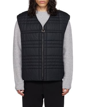 WOOYOUNGMI Quilted Zipper Vest - Blue