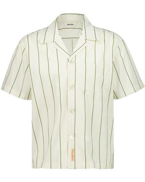 Bode Celery Striped Short-Sleeve Shirt - White