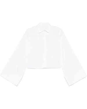 MM6 by Maison Margiela Wide Sleeved Cropped Shirt - White