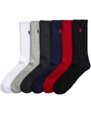 Polo Ralph Lauren 6-Pack Of Mid-Calf Socks - Red