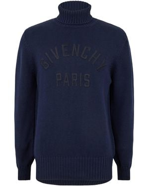 Givenchy High-Neck Knit Sweater - Blue
