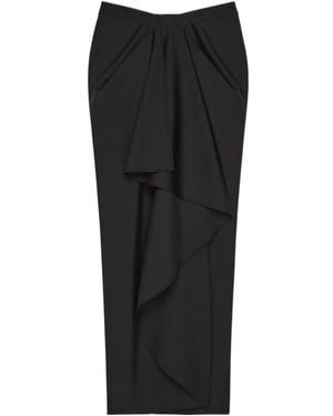 Givenchy Draped Wrap Midi Skirt - Black