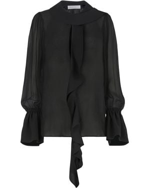 Nina Ricci Lavalliere Ruffled Shirt - Black