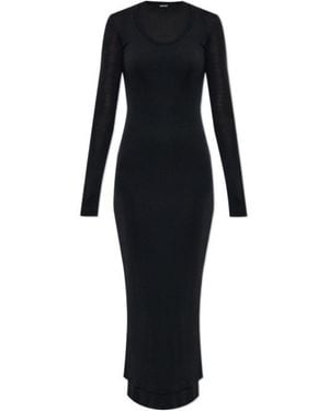Jil Sander Double Layered Long Sleeved Dress - Black