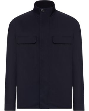 ZEGNA Long-Sleeved Casual Jacket - Blue